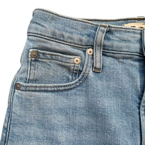 Madewell The Perfect Vintage Jean Light Wash High Rise Mom Distressed Hem Petite - Picture 3 of 11
